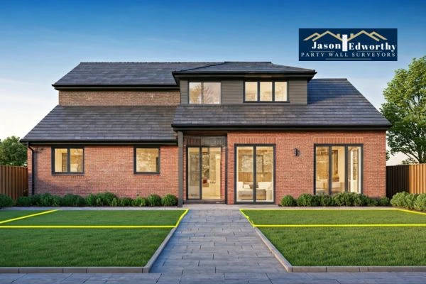 Home extension focusing on boundary line Southwick